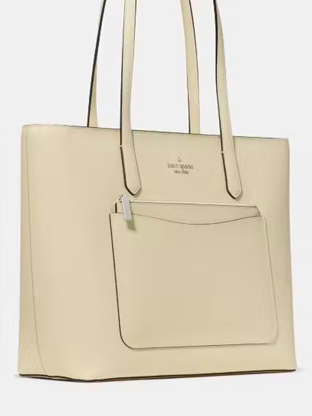 kate spade Cream Leather Zip-Pocket Tote